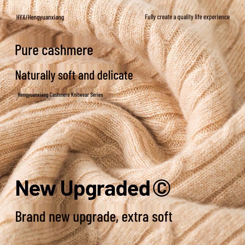 Hengyuanxiang Women's Slim Fit Cashmere Round Neck Sweater