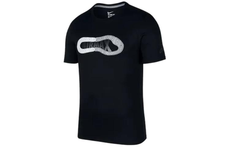 

Nike T Shirts Men s Black Crew Neck Moderate Straight Fit AQ4147-010 L