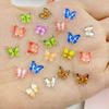 50Pcs New Cute Resin Small Sparkling Butterfly Flat Back Ornament Jewelry Making Manicure Hairwear  Accessories