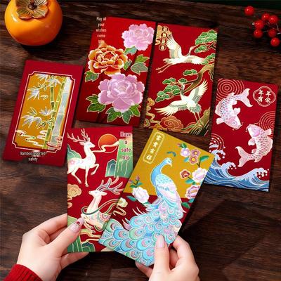 Premium Hong Kong Lucky Red Envelopes, 2026 New Year's Money Bags, 1000 Yuan National Style Envelopes.