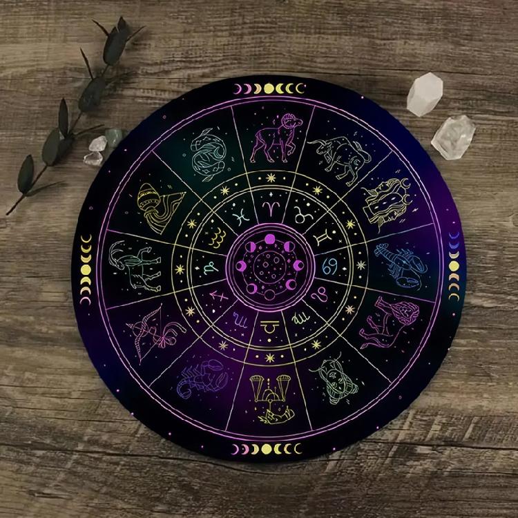 Constellations Astrology Pendulums Mat Tarots Rubber Tablecloth Desk Decoration Tarots Card Pad Pendulums Ceremony Mat