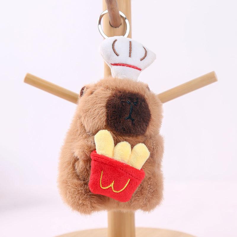Kapibara plush toy afternoon tea capybara doll pendant pink keychain doll gift girl doll