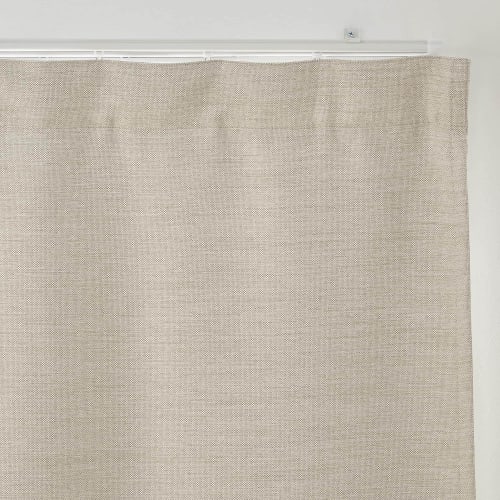 MUJI Flame Retardant/Light Blocking Double Weave Non-pleated Curtain Ivory Width 100 x Length 135cm 84345920
