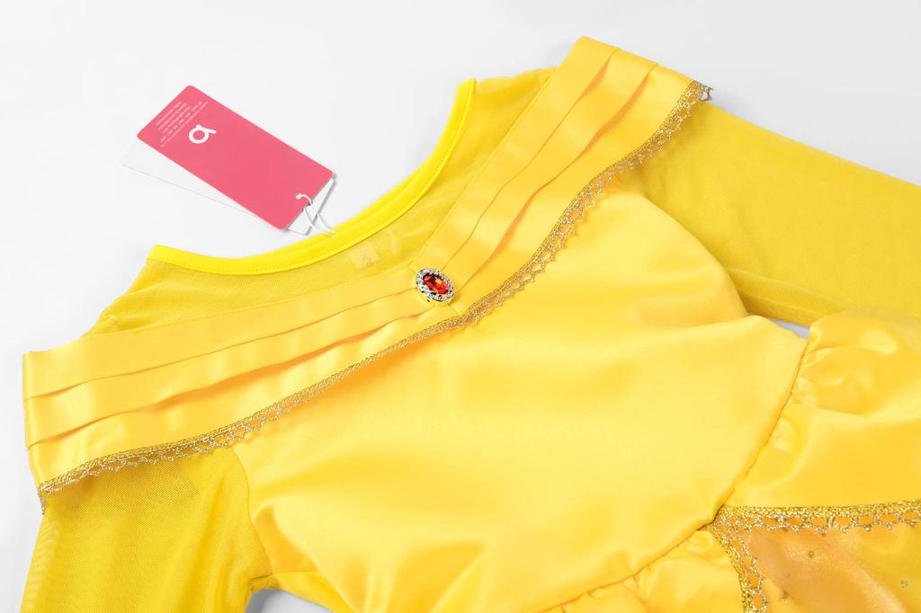 ReliBeauty Princess Halloween Costume for with Size 110 Dress, Girls, Accessories, Yellow,