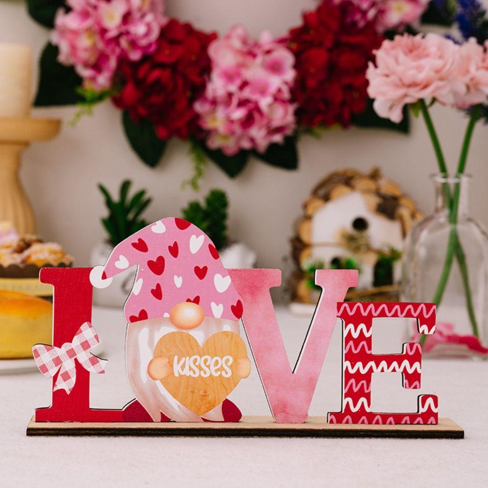 Lip Love Heart Love Wood Knot Ornament LOVE KISS Wooden Letter Ornaments Home