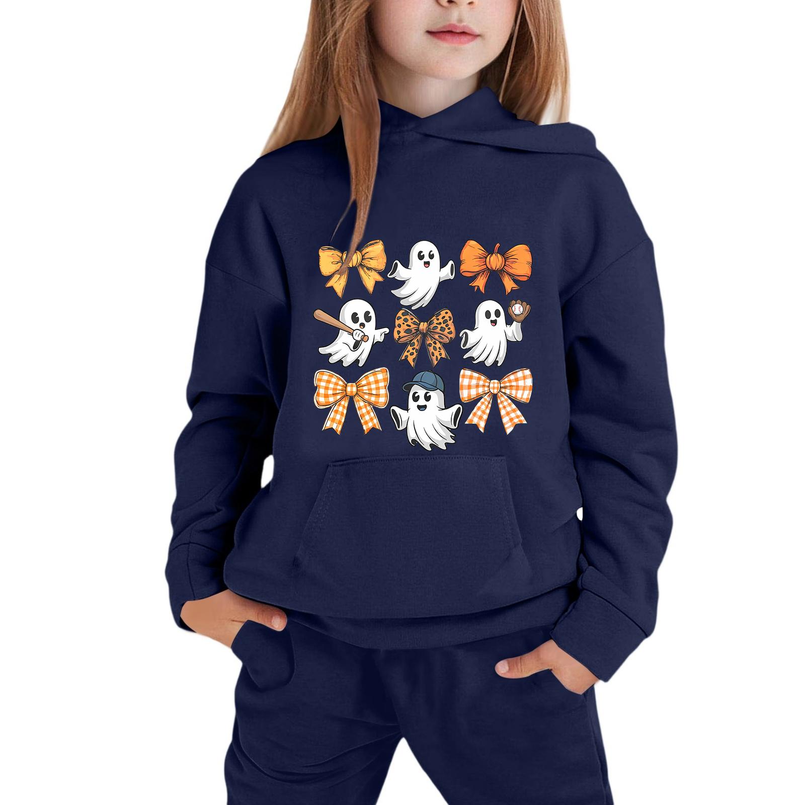 Kids  Hooded Sweatshirt with Halloween Print for Boys and Girls 110