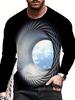 New cross-border men's summer 3D digital eagle print casual round-neck T-shirt top from Europe and America
