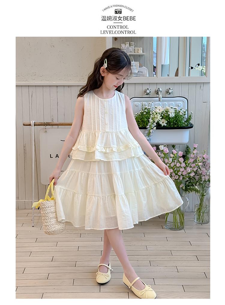 Girls' sleeveless dress summer 2026 new style children's Korean style western-style fashionable girls' summer dress cotton skirt
