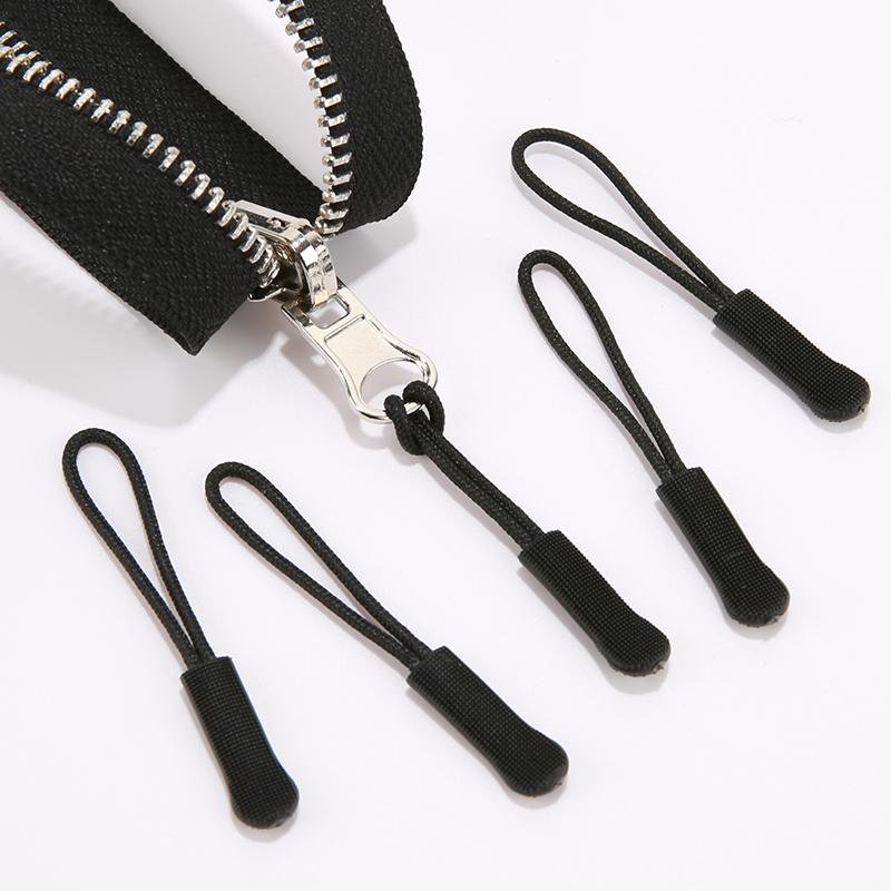 10PCS Zipper Head Extension Cord Tags Pulls Slider Cord Rope Puller Ends Lock Zip Clip Buckle for Bag Outdoor
