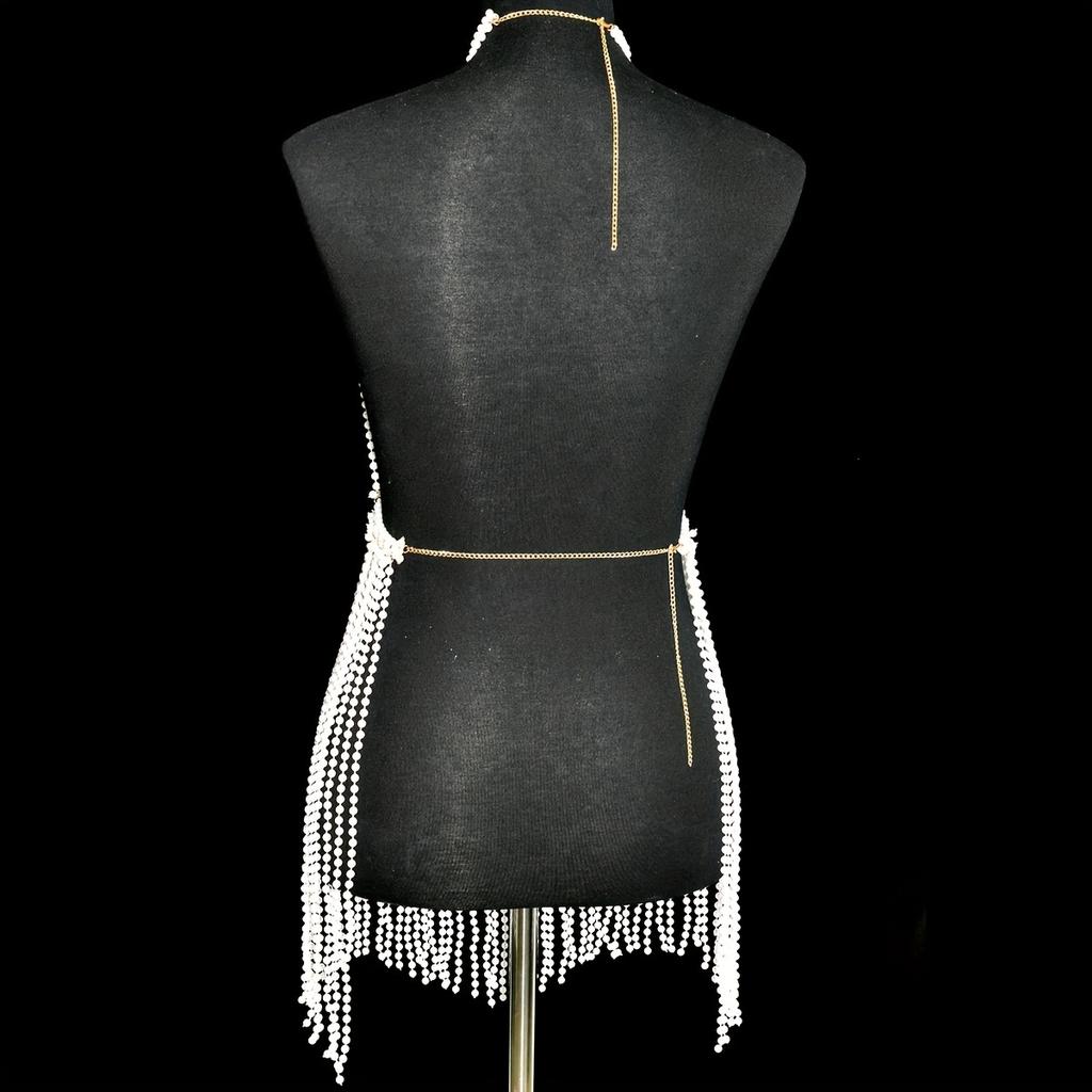 Elegant Chic Multi-Layered Rhinestone & Tassel Body Chain - Perfect for Parties, Festivals, and Elevating Every Look