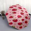1pc Strawberry Pattern Automatic Open/Close Umbrella, Portable Folding Umbrella for Travel, Themed Events089