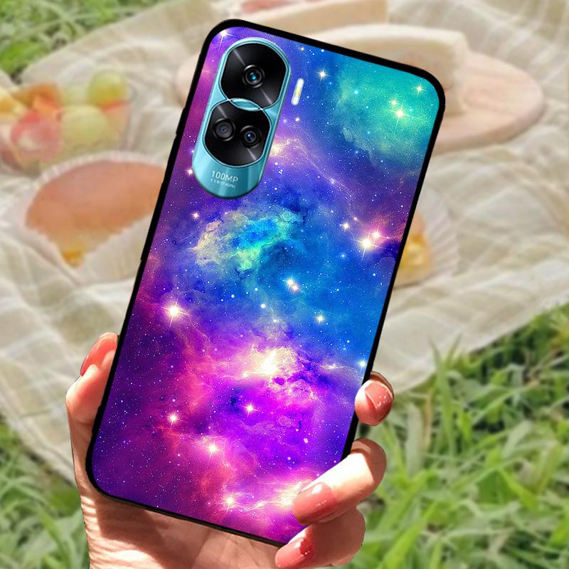 For Honor 90 Lite Case Honor90 Pro Silicone Painted Soft Black Cover for Huawei Honor 90 Pro Phone Shell 90Lite 5G Funda Coque