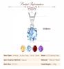 Potiy Oval 2,22 ct Granat Citrin Himmelblauer Topas Amethyst Anhänger Halskette Ohne Kette 925 Sterlingsilber Kupfer Täglich Geburtssteine Frauen