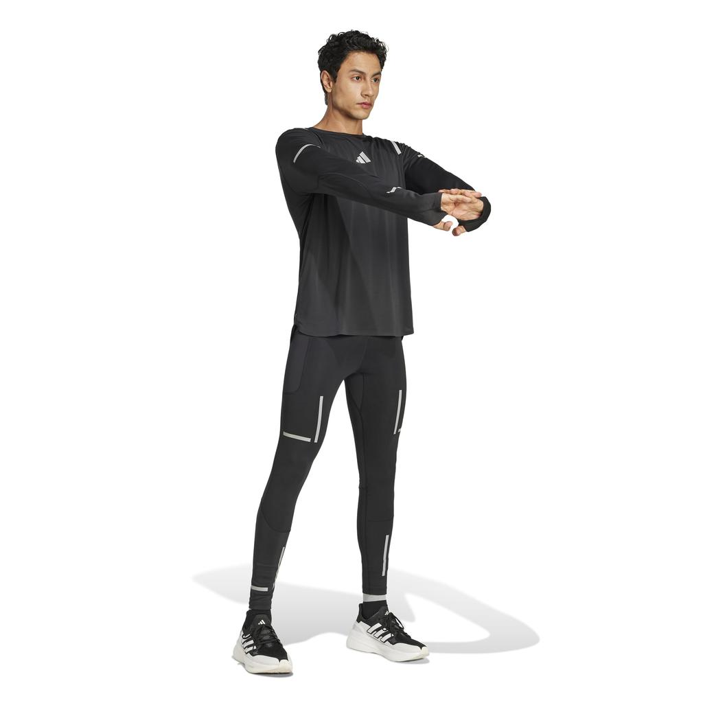 Adidas Ultimate Running Reflective Long Sleeve KVL57 Black T-Shirt Men's (JD7801) J/L