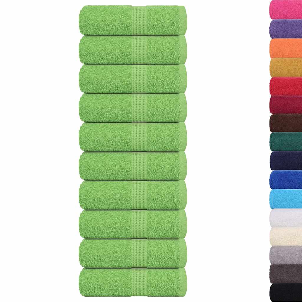 Vidaxl Ręczniczki, 10 Szt, Zielone, 30X30 Cm, 360 G/M2, Bawełna 100%