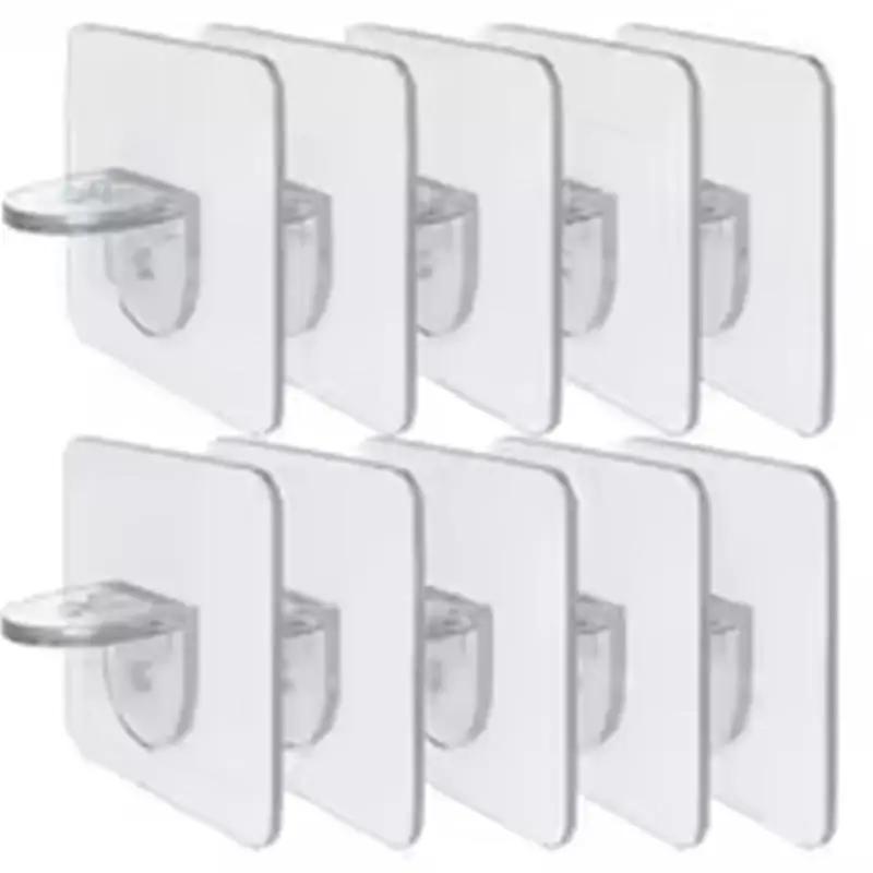 Shelf Bracket Adhesive Nail Self-adhesive Wardrobe Shelf Bracket Clip Wall Hanging Bracket Partition Non Punching Strong Bracket