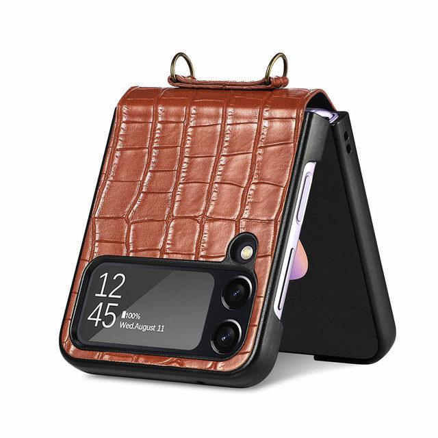 Biznesowe Pełne Ochrony Skórzane Etui Pokrowiec Dla Samsung Galaxy Z Flip 4 5g Flip4 Wstrząsoodporne Gniazdo na Karty Torba na Telefon Komórkowy Funda