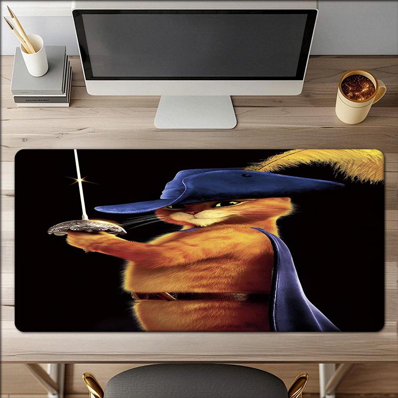 Puss In Boots Theme Mouse Pad, Non Slip Rubber Base, Multifunctional Office & Home Decor, Perfect for Workspace Personalization.