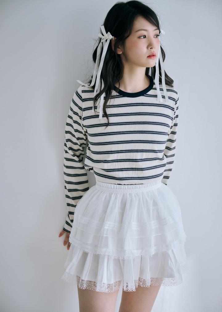 Bisou Olivia Lace Skirt (White)