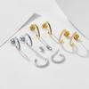 S925 Silver Inlaid Colored Zircon C-shaped Earrings Gold Plated Fine Cuff Hoop Stylish Trendy Design for Women Gift