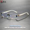 New colorful frame, large frame shows face, thin anti-blue light flat glasses, European and American fashion high-end sense plain glasses frame