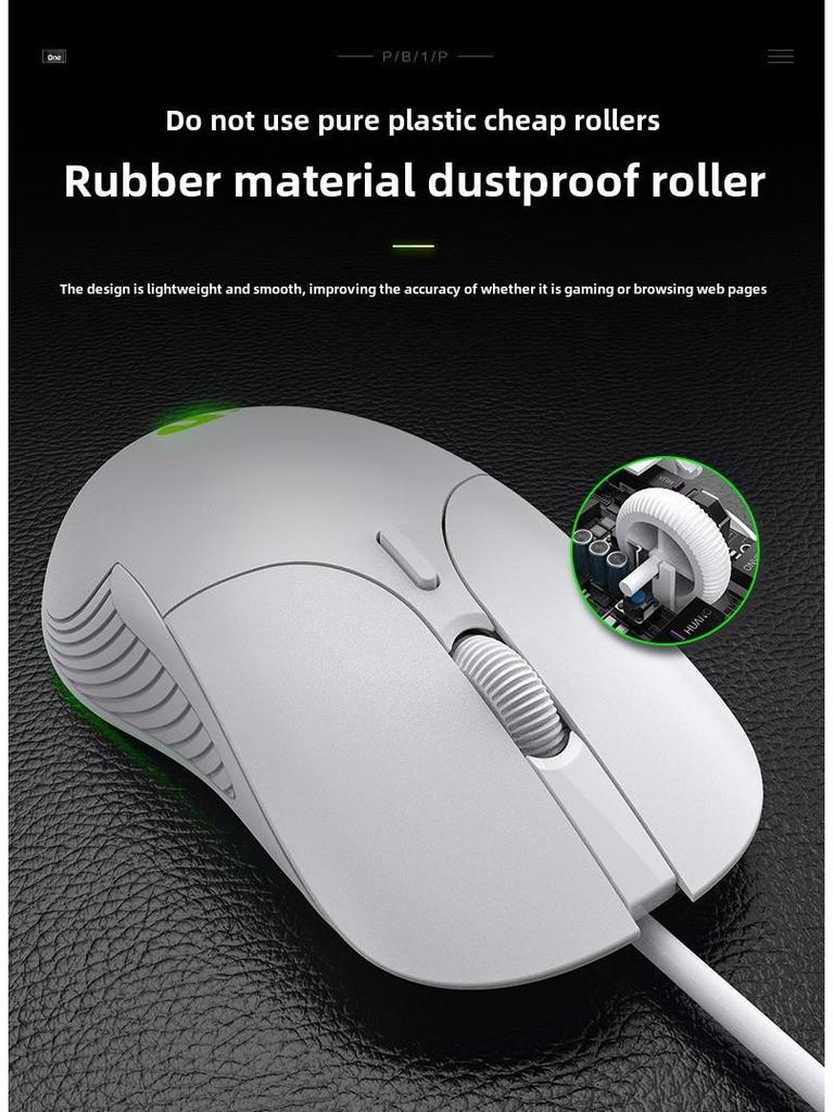 6-Button Macro Gaming Mouse with 4800DPI, Adjustable Speed, and LED Lighting - Model P-B1