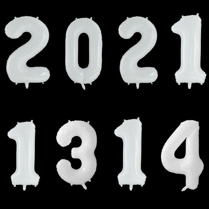 Large 40" White Giant Number Age Foil Balloons Helium Air Happy Birthday Party