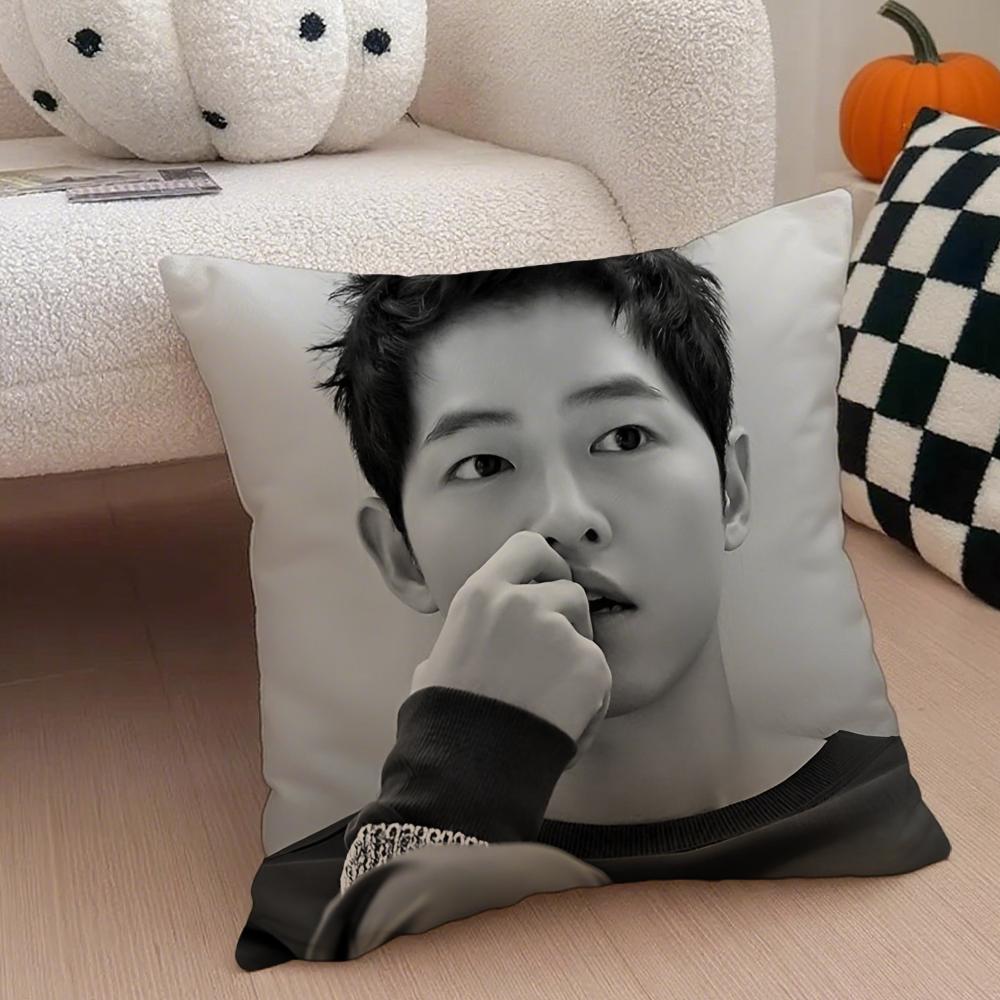 Handsome Talented Korean Actor SSong Joongki Cushion Cover Throw Pillow Cover Hidden Button Durable Polyester Chair Cushion
