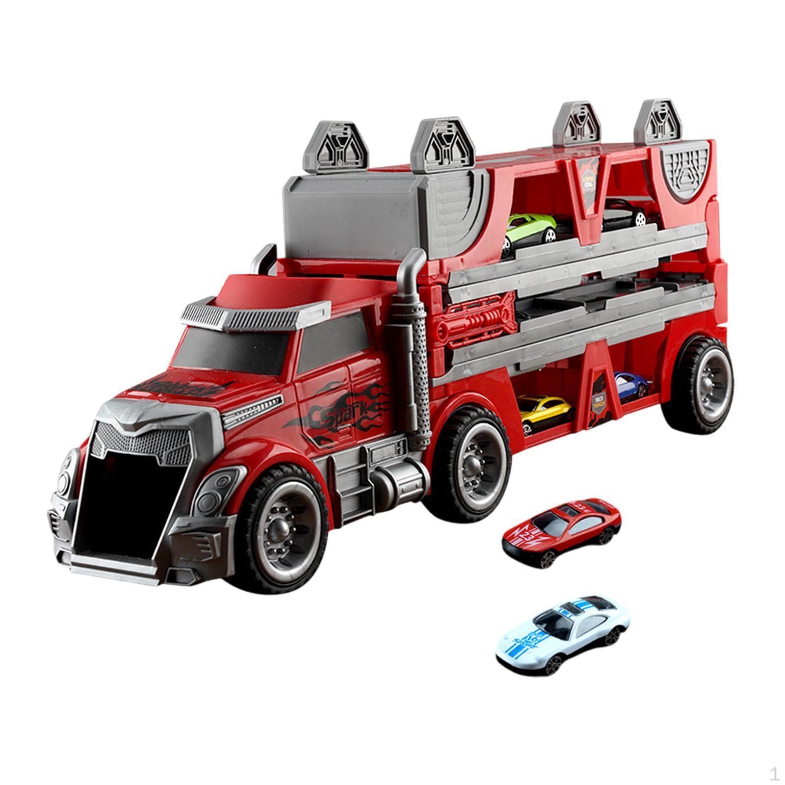 

Большой игрушечный набор «Транспортный грузовик» с катапультирующей гоночной трассой для раннего коллекционного обучения красный