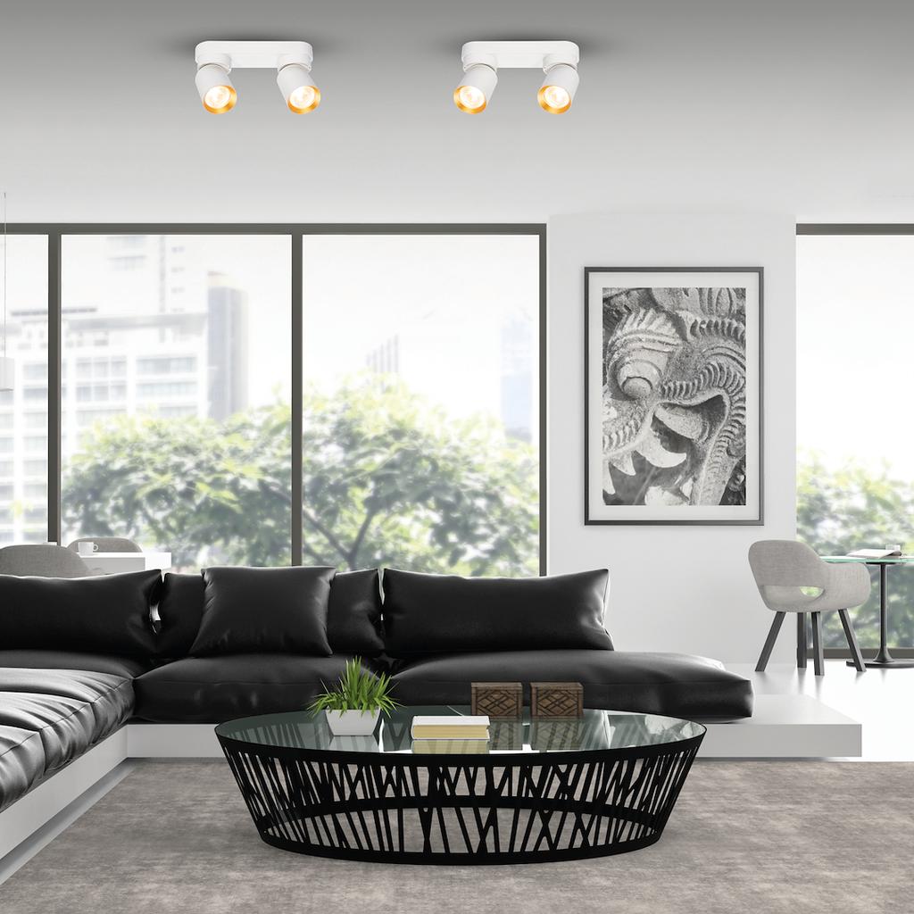 Andy Ceiling Lamp 2Xgu10 White + Gold