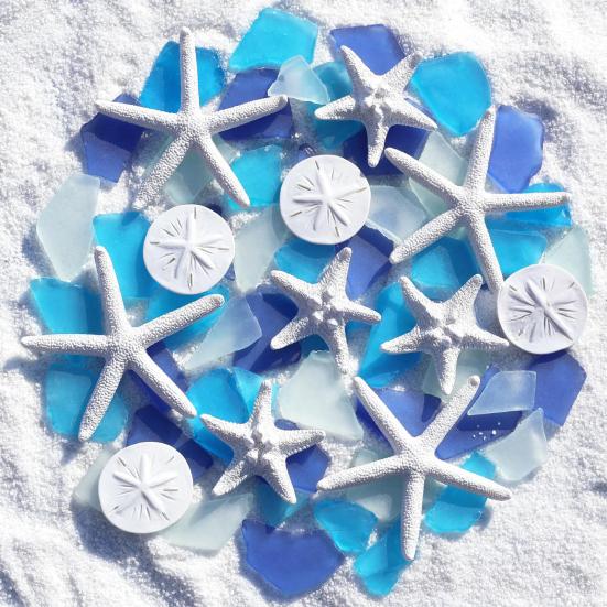 1 sada Pryskyřiční Hvězdice Píseční Ježci Mořské Sklo Oceánské Tématické Řemesla DIY Doplňky Pobřežní Dekorace pro Plážové Svatby Námořní Párty Dekor