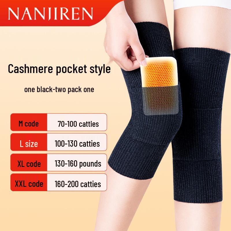 Unisex Cashmere Knee Warmers: Heated Autumn/Winter Protection for Middle-Aged and Elderly