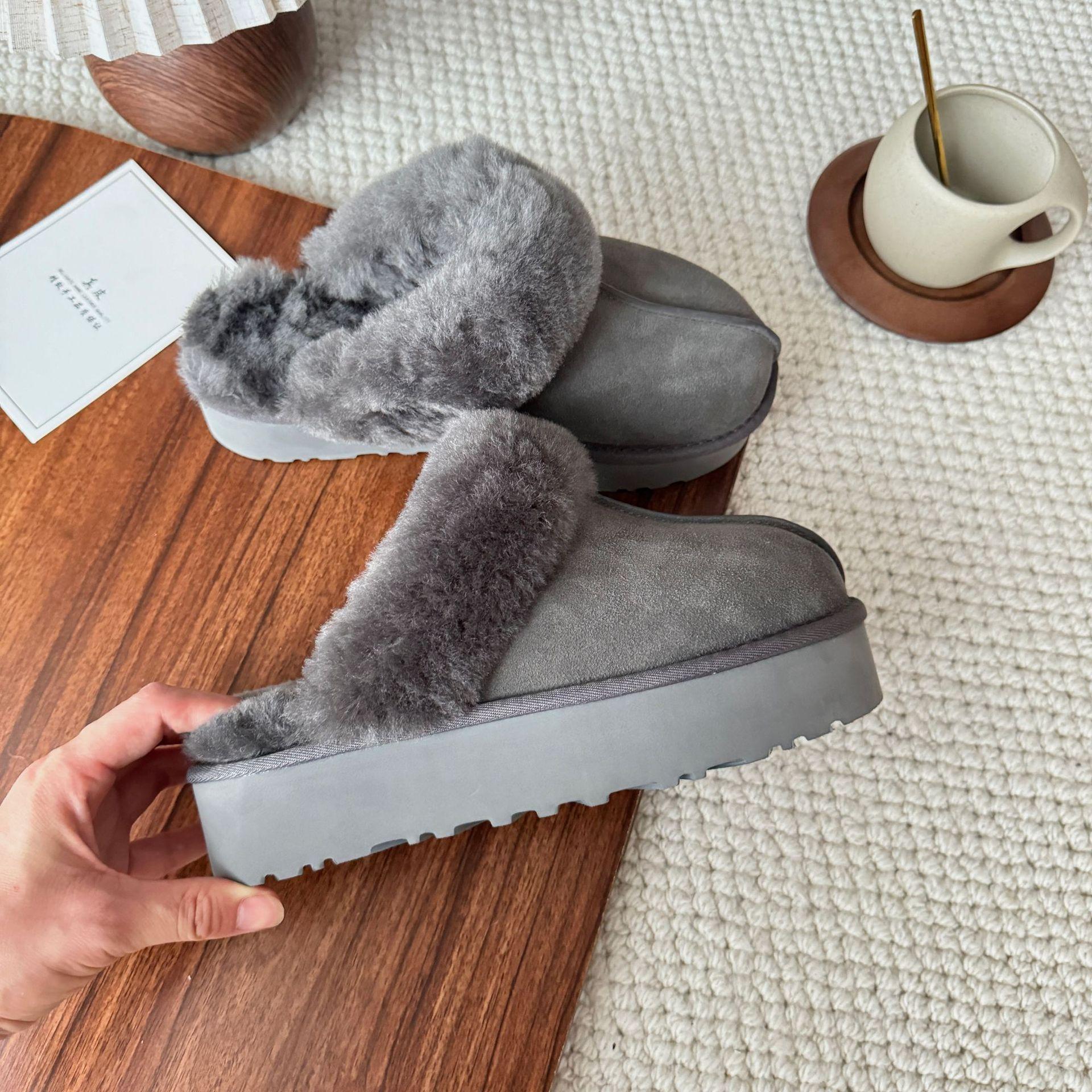 

Сангпо пушистые тапочки для женщин носить высококачественные толстоподошвенные тапочки-звездочки с закрытым носком из цельной шерсти, теплые и из бархатистого хлопка 40 серый