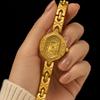 Nowe damskie zegarki Vintage Złoty damski zegarek na bransolecie Wykwintny Elegancki Kwarcowy zegarek na rękę dla kobiety Zegar Prezent montre femme