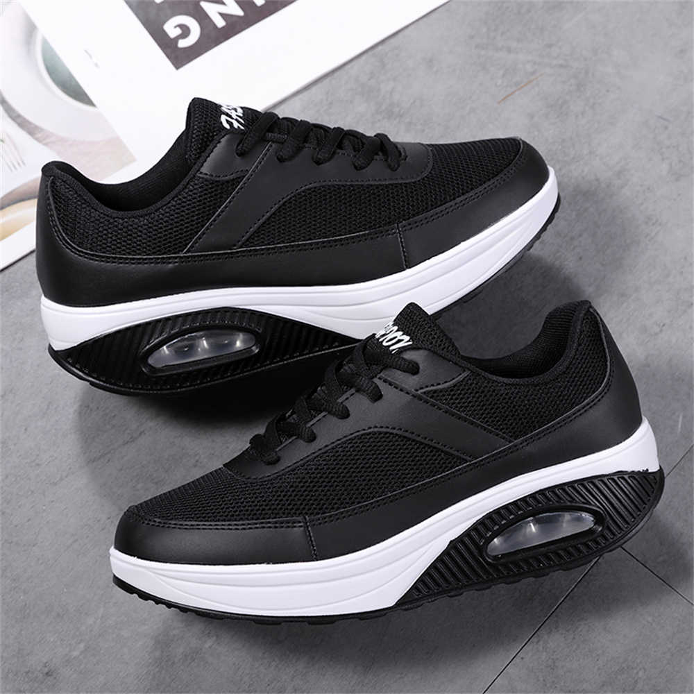 Fashion High Wedge Large Size Women Lace-up Boots Long Shoes Shoes Due To 35 Sneakers Sports Gym Design Boty Sneakeres All Brand