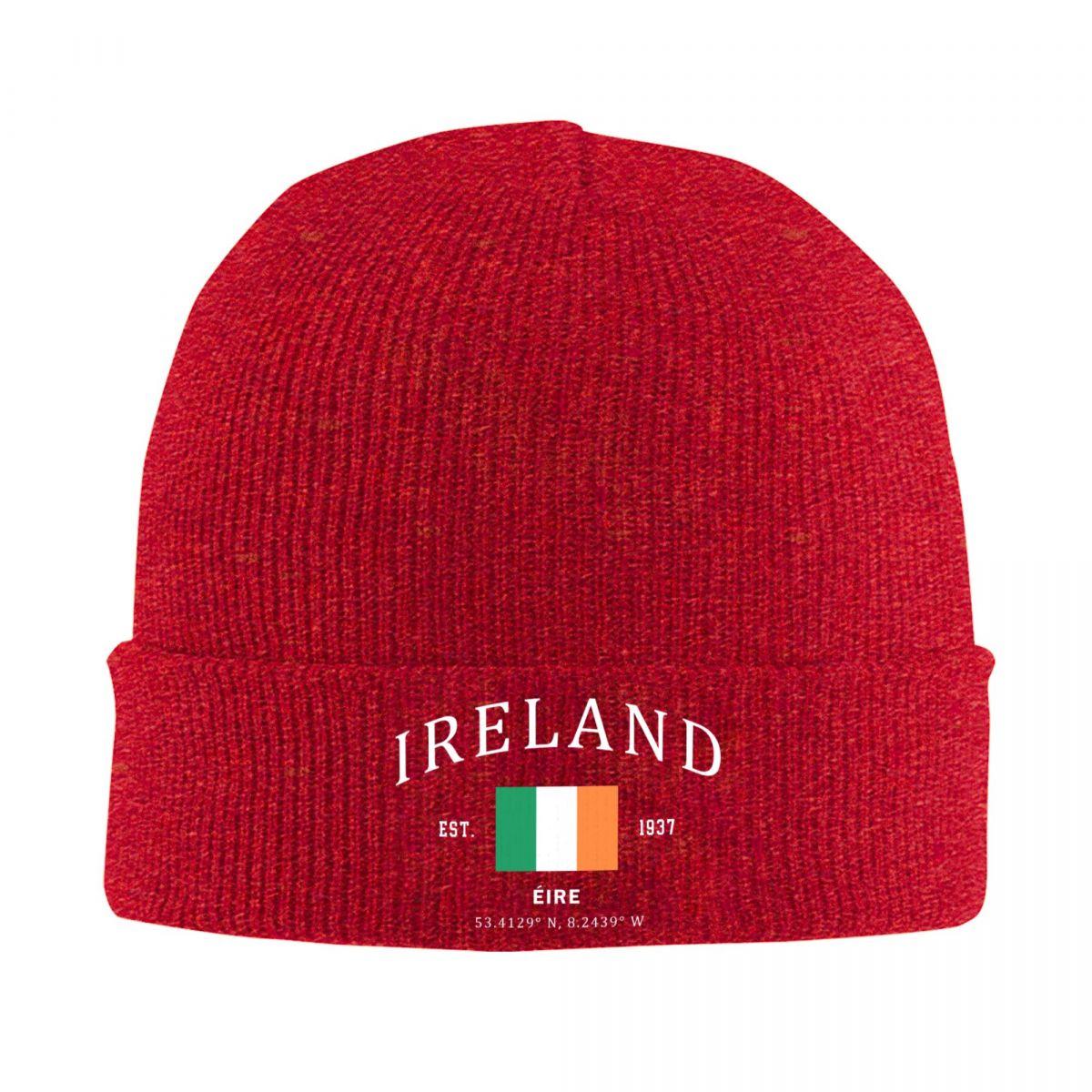 Custom Flag Of Ireland Skullies Beanies Caps Unisex Women Unisex Winter Warm Knitted Hat Adult Irish Pride Patriotic Bonnet Hats Knit Hat