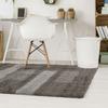 Gray Rectangles Pattern Long Pile Rug 160x230