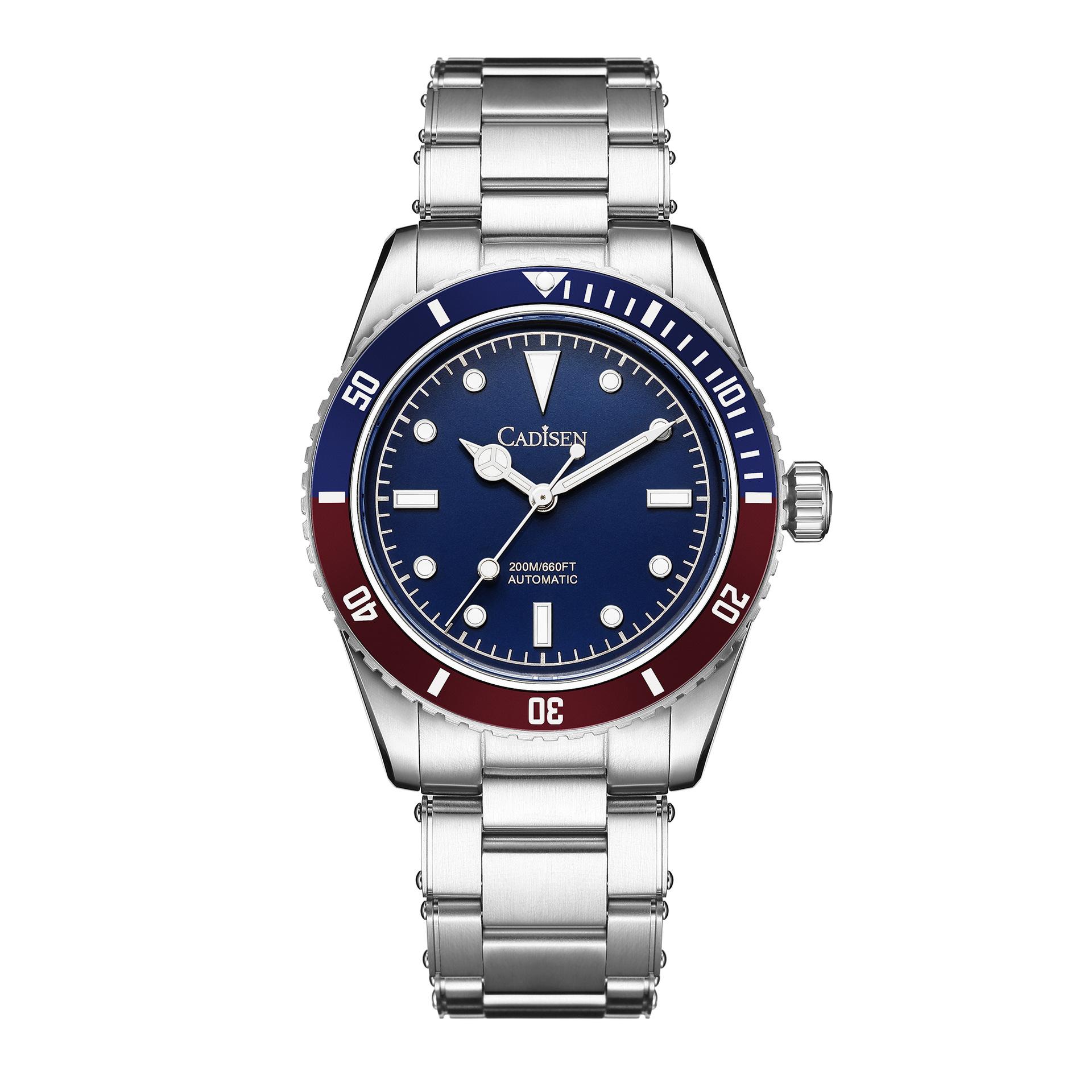 

CADISEN 8206 New TOP Brand Luxury Men s Watch with Box 200M Водонепроникні автоматичні чоловічі механічні годинники
