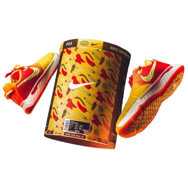 New Nike PG 4 EP Mid Top Color Matching Yellow/Red CD5082-601(S-BOX)