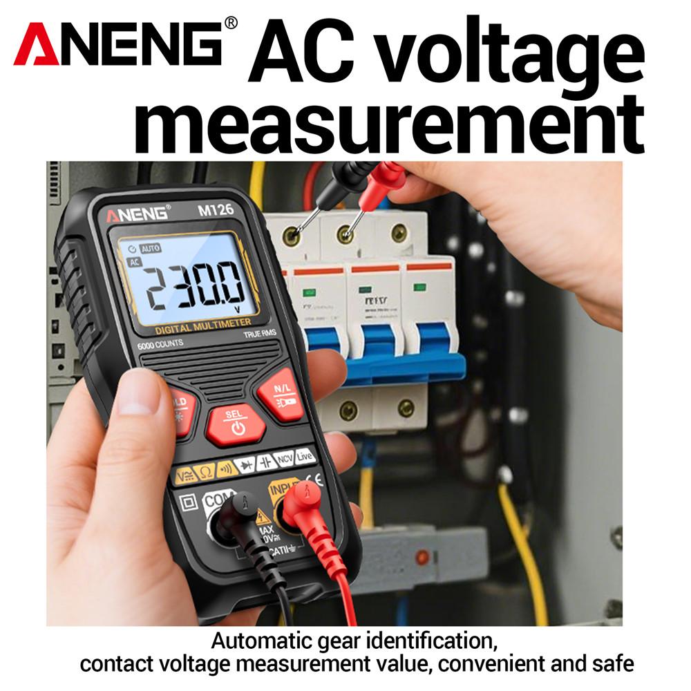 Multifunctional ANENG M126 Digital Multimeter Professional 6000 Count AC/DC Voltage Resistance Capacitance NCV Detection Voltmeter Tools Electrician