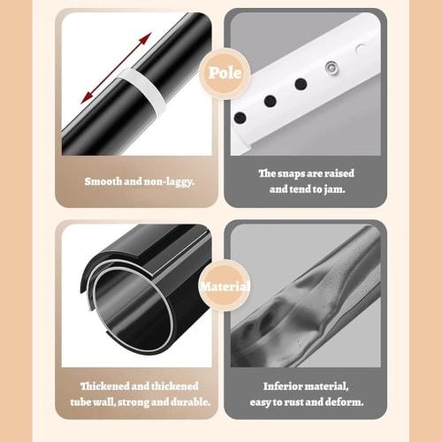 Stainless Steel Closet Pole Holder with Adjustable Flange Sockets, Round Extension Rod for Angled Walls, Wardrobe Clothes Hanging Flange Holder Bracke