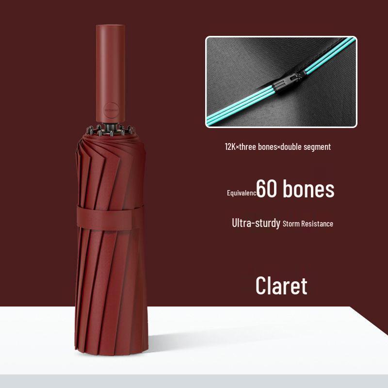 60-Bone Fully Automatic Sun & Rain Umbrella: Dual-Use, Sun Protection, Anti-UV, Large Men's Folding Umbrella