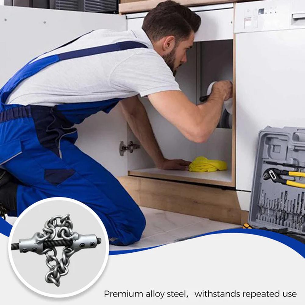 Electric Drill Drain Cleaner Machine 1-5 Meter with Extension Sewer Pipe Dredger Cleaning Spring Pipeline Dredging Tool