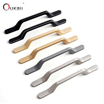 Oukali 224mm Moderne Möbel Schranktür Beschläge Griff Matt Schwarz Küchenschrank Fenster Kleiderschrank Schubladen Griffe