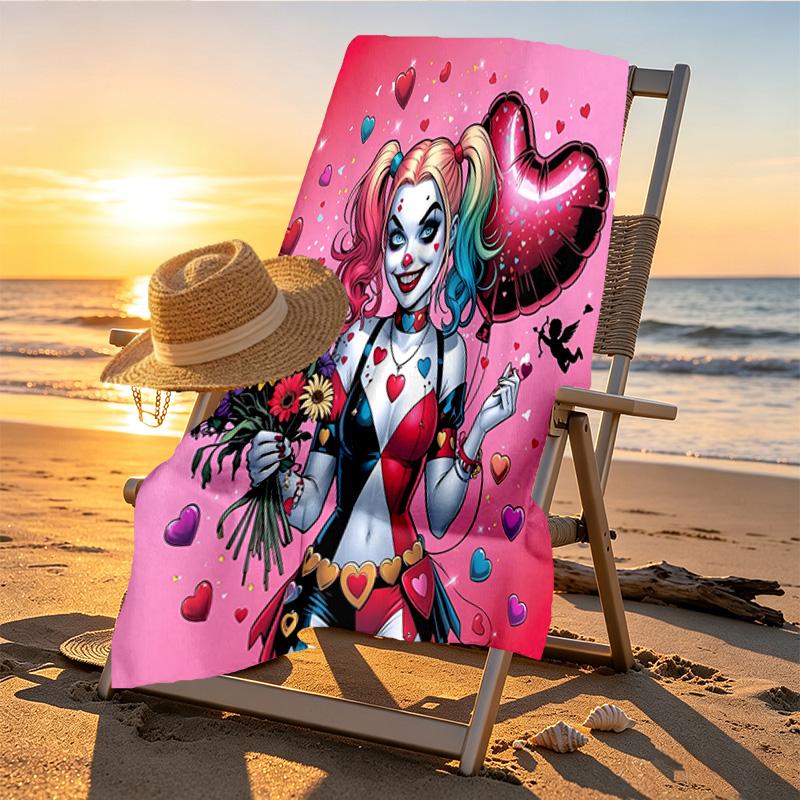 Superhero Print Beach Towel Design, Soft, Lightweight. for Home Bathroom, Spa, Pool, Yoga, Surfing, Camping, Gift for Family, Friend
