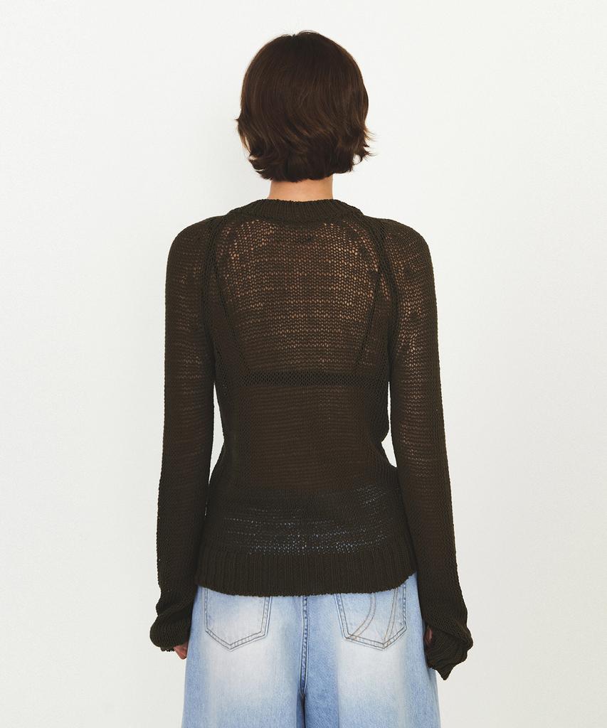 Daiaegeuneol Diagonal Button Netting Knit (Khaki)