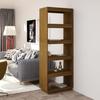 VidaXL Bookcase-Room Divider Honey Brown 60x35x167 Cm Pine