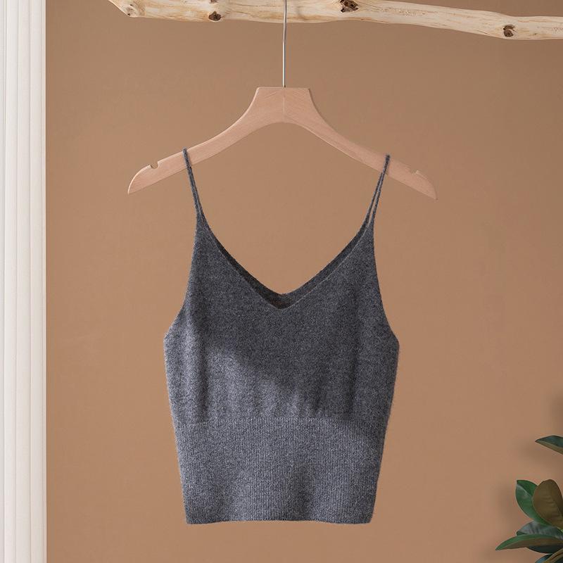 Women's Cashmere Camisole - 100% Pure Cashmere, Autumn/Winter, Slim Fit, Solid Color, Fashionable Knit Vest