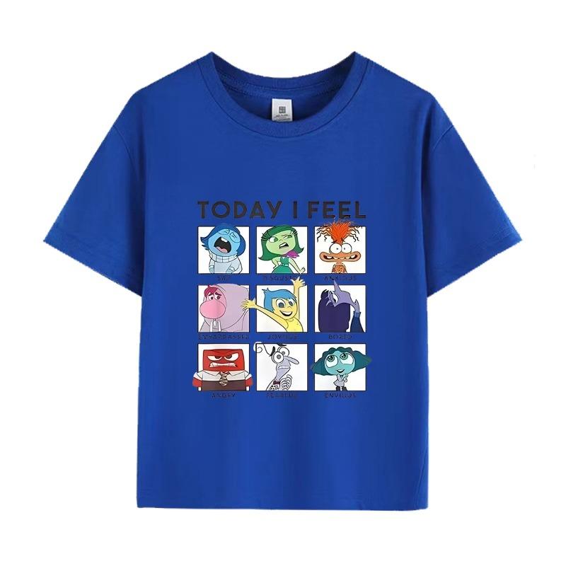 Disney Pixar inside out 2 'Today I Feel' T-Shirt for Boys & Girls Short Sleeve Casual Top Ages 3-12 Toddler Summer Clothing