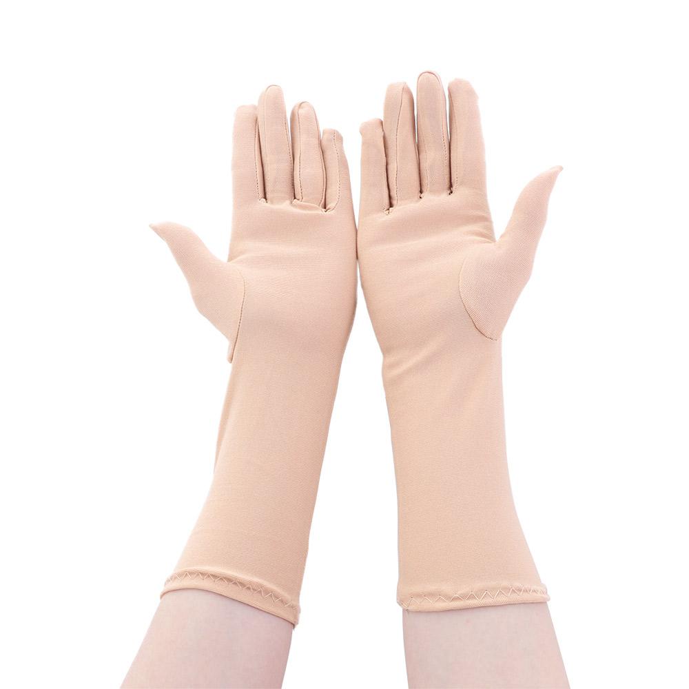 Ladies Summer Stretch Anti-slip Embroidered Mid-long Driving Glove Mittens Anti UV Sunscreen Gloves